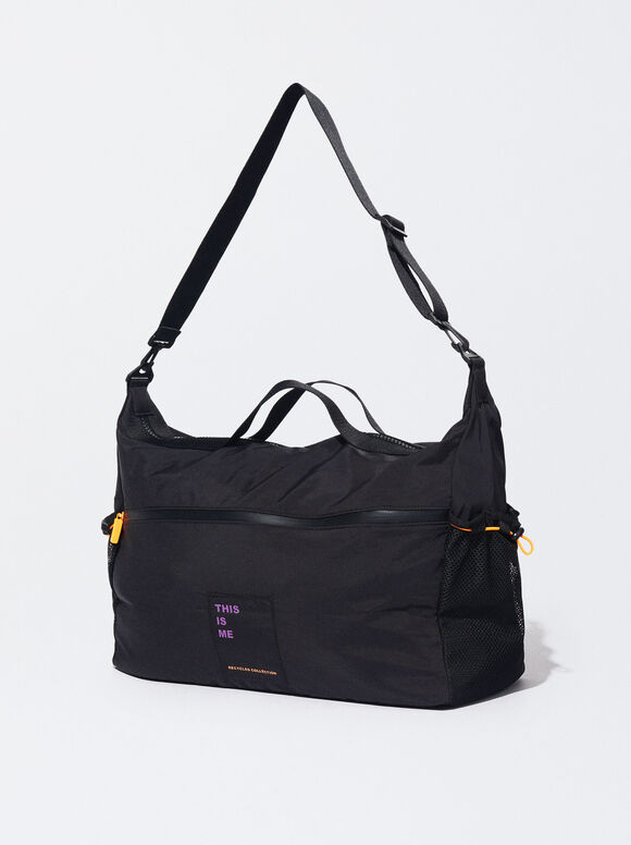 Gym Bag In Recycled Nylon, Black, hi-res