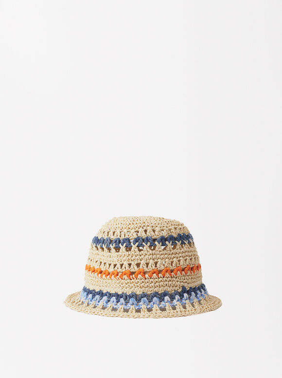 Straw Bucket Hat, Multicolor, hi-res