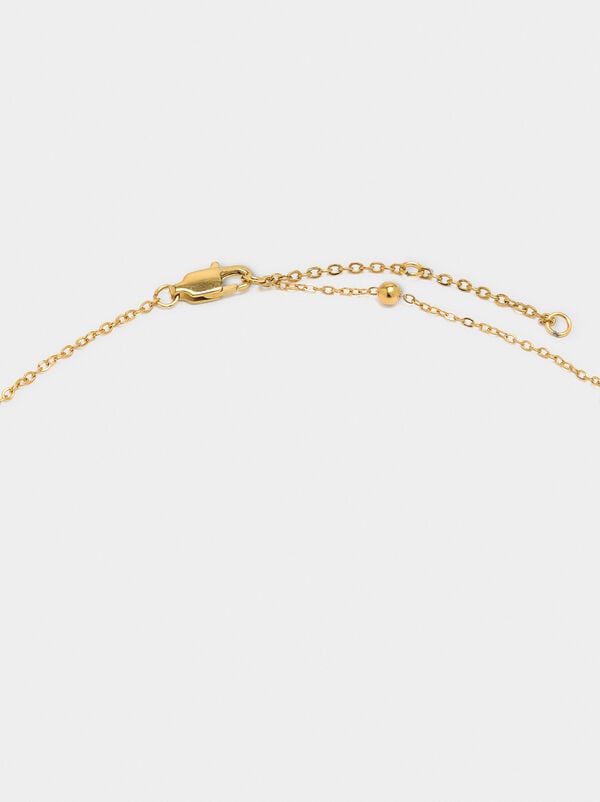 Long necklace with freshwater pearls – stainless steel