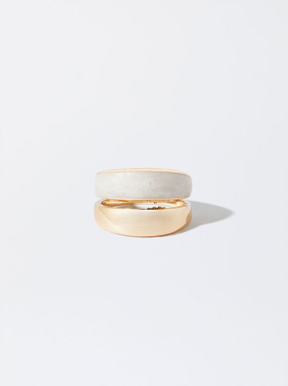 Enamel Ring, Beige, hi-res