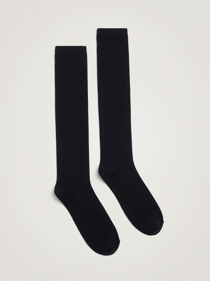 100% Cotton Socks, Black, hi-res