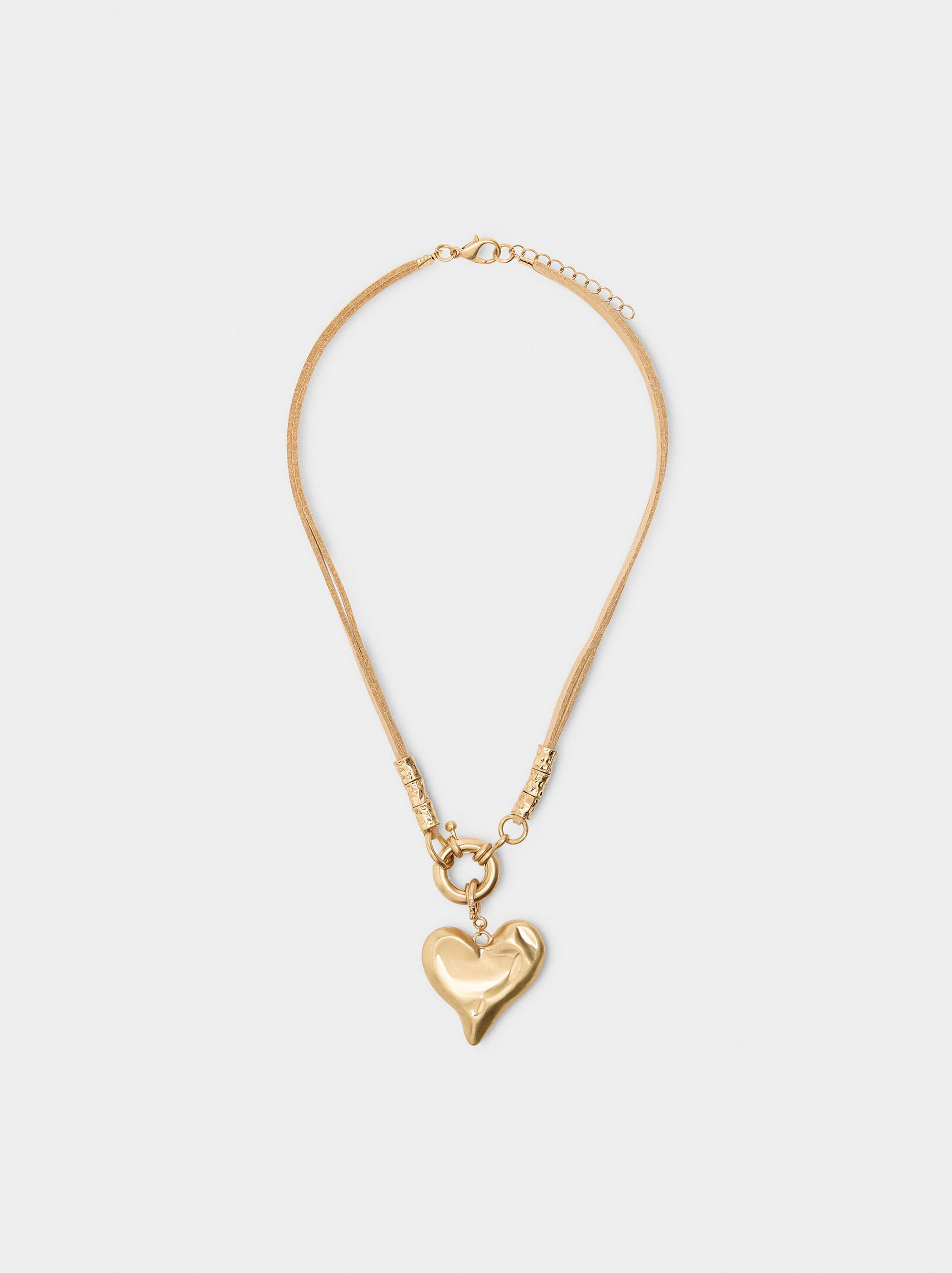 Short necklace with heart pendant image number 0.0