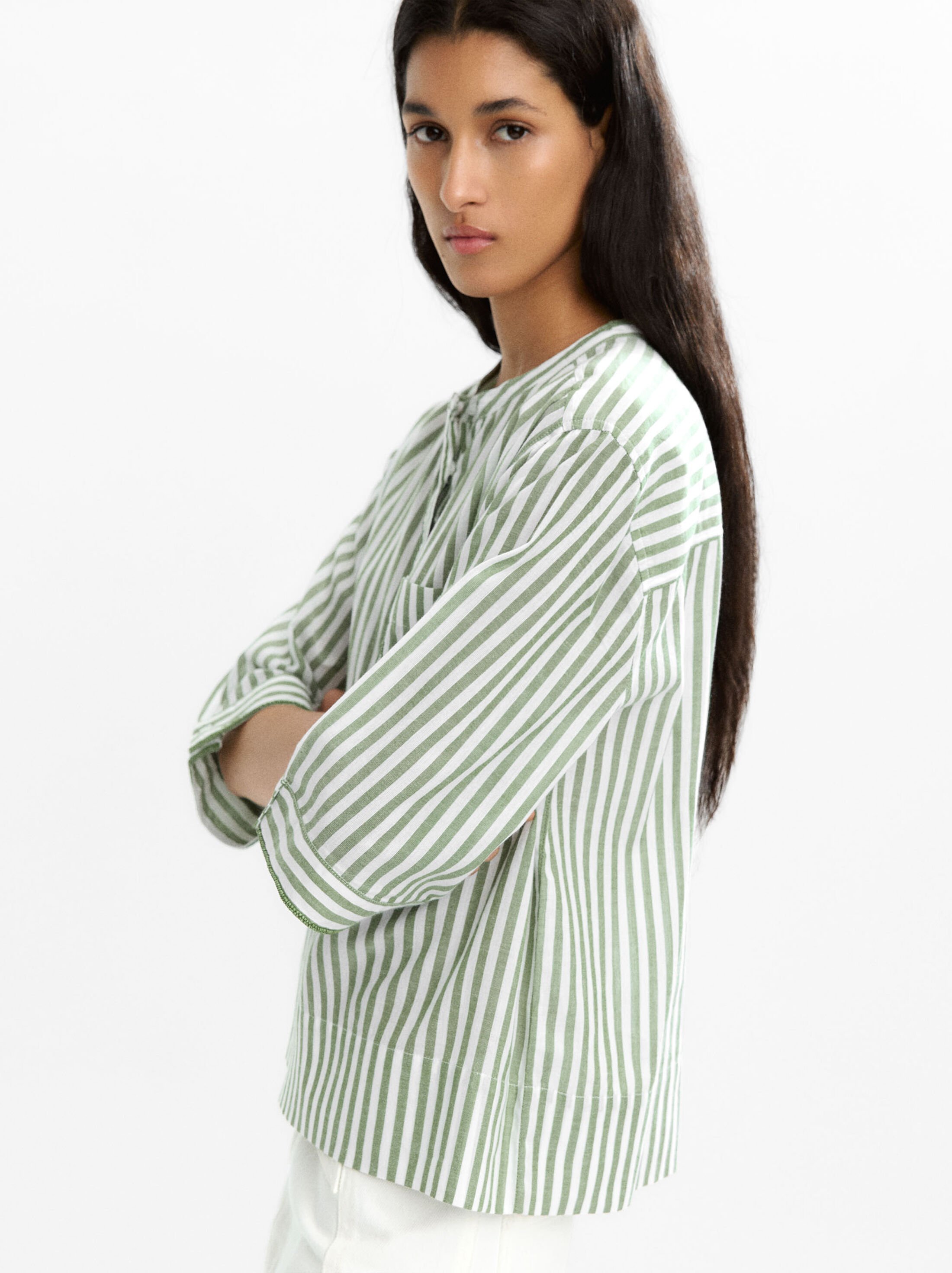 100% cotton striped shirt image number 2.0
