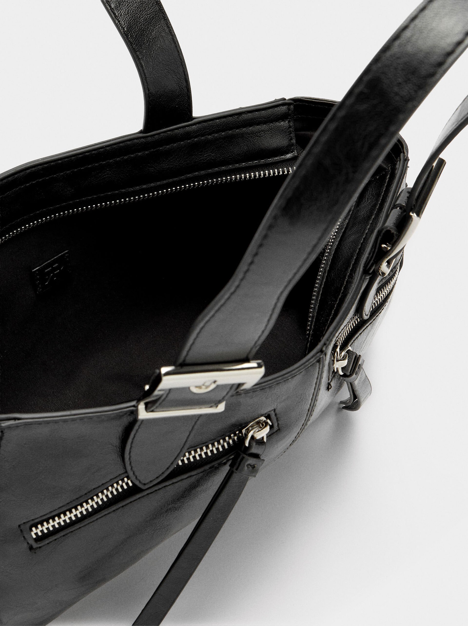 Sac à l'épaule effet craquelé image number 4.0