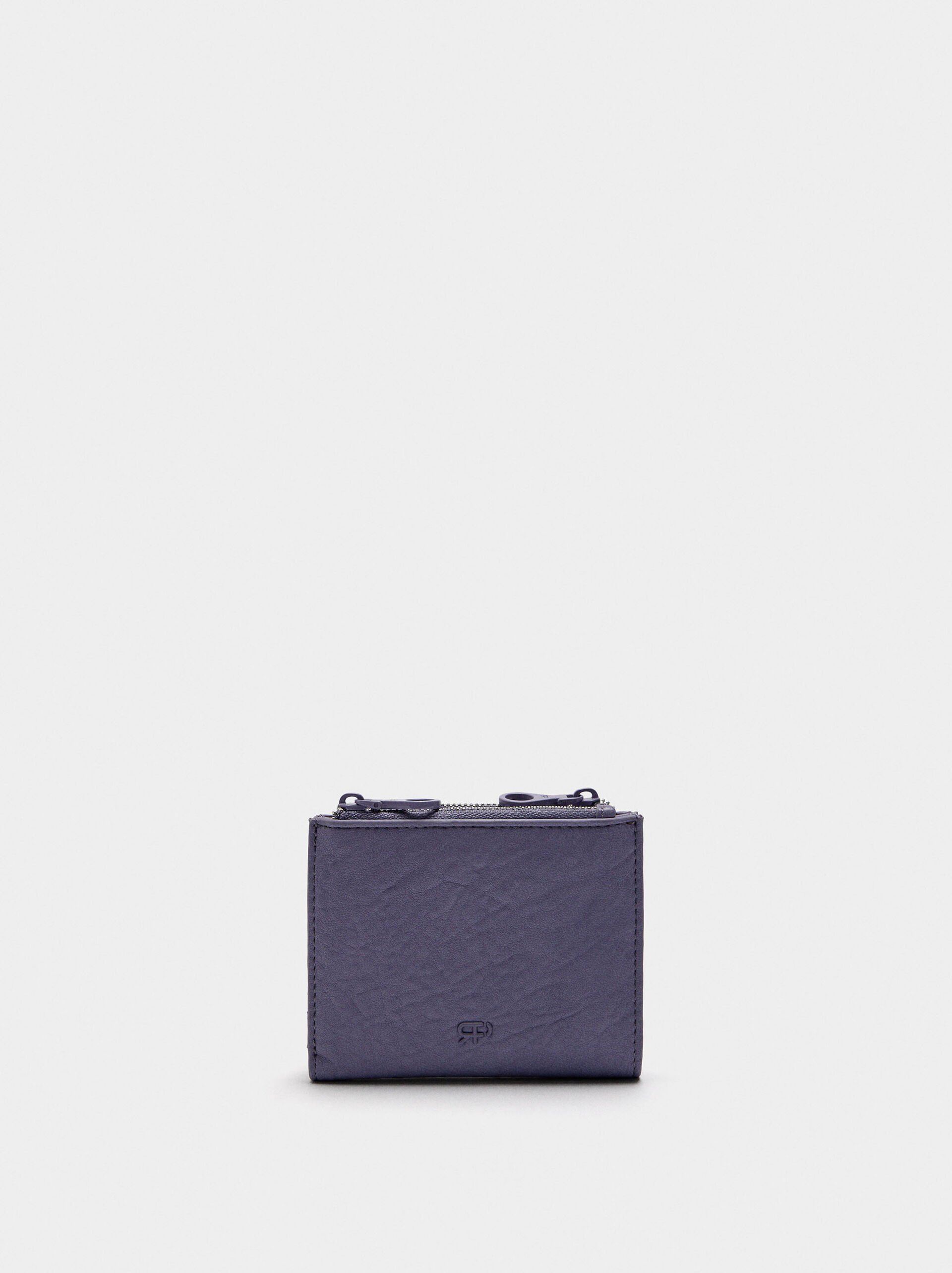 Wallet with texture and double zipper closure image number 0.0