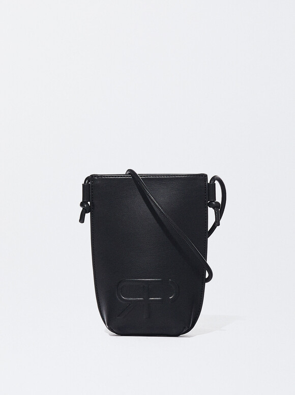 Bolso Para Móvil Con Bandolera, Negro, hi-res