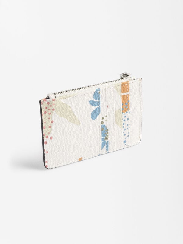 Floral print card holder