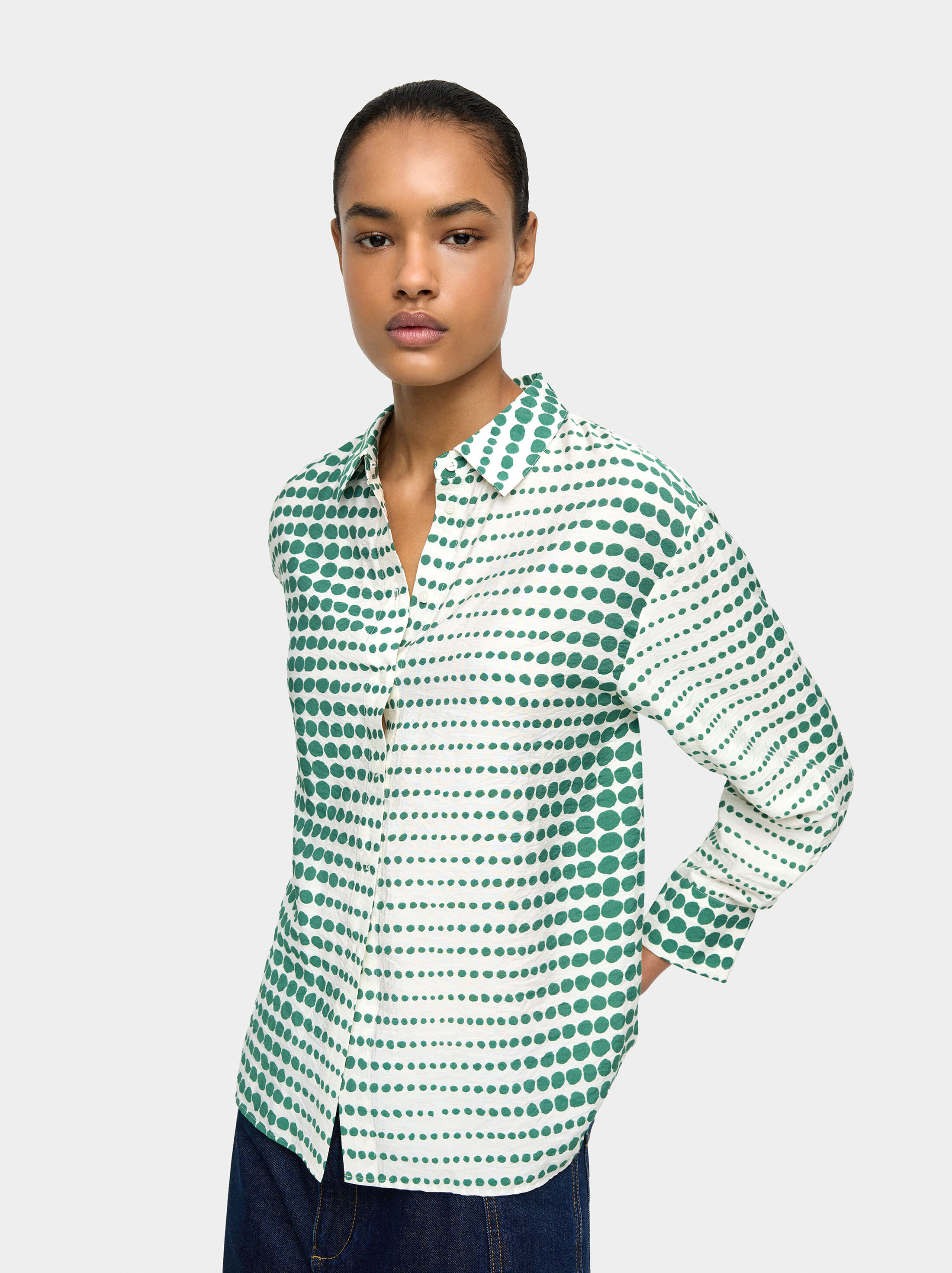 Printed fluid shirt image number 1.0