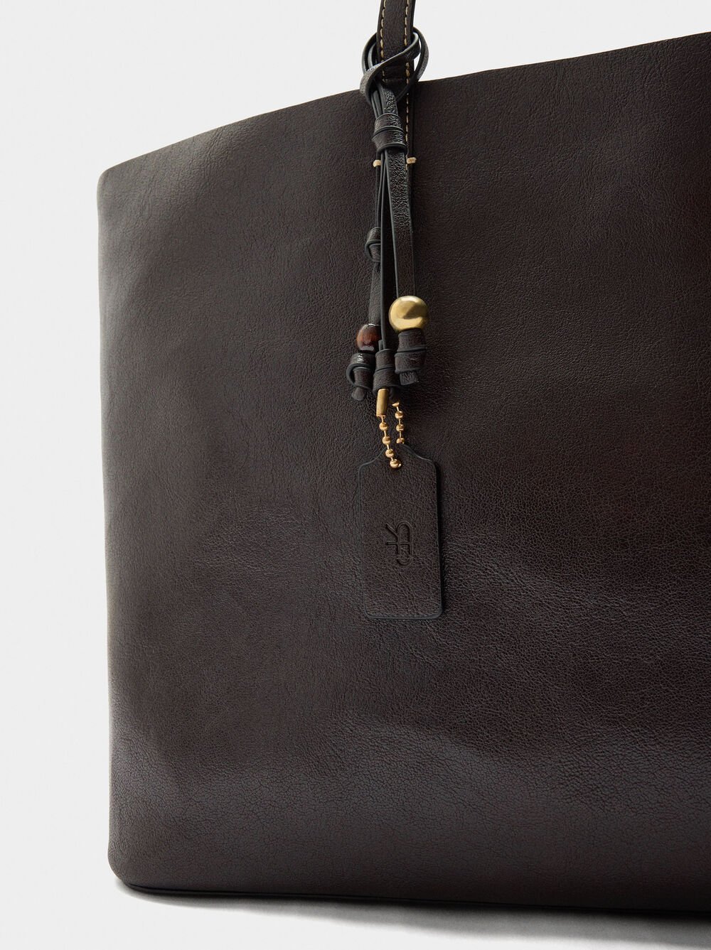 Reversible shopper bag with removable pouch L