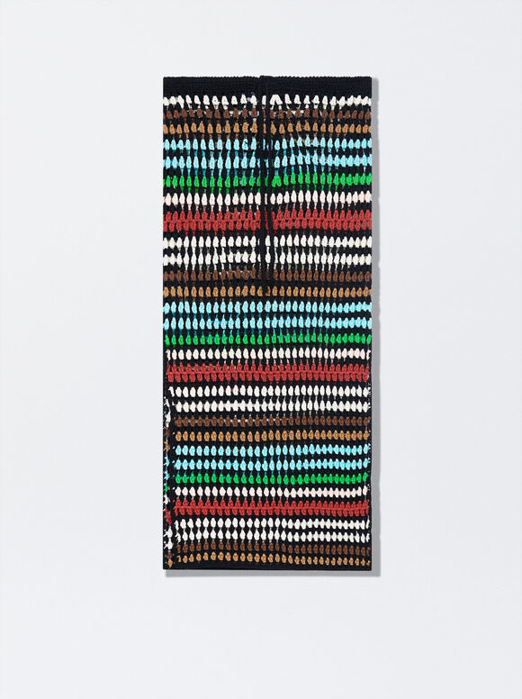 Jupe Midi En Crochet, Multicolore, hi-res