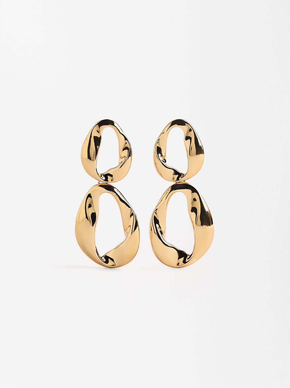 Pendientes largos de aros irregulares