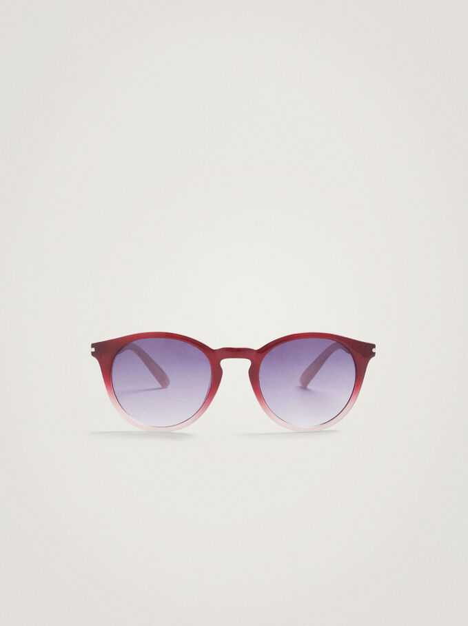 Round Sunglasses , Red, hi-res