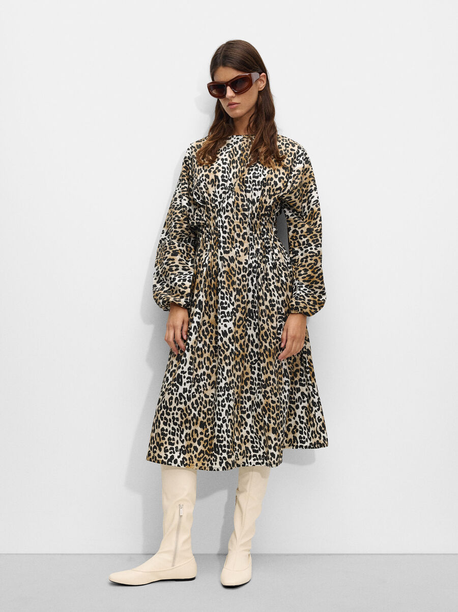 Leopard print midi dress