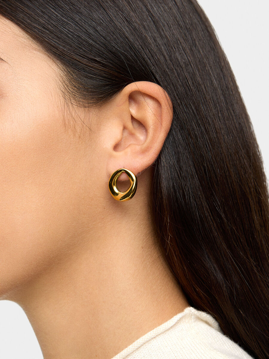 Irregular hoop earrings - stainless steel