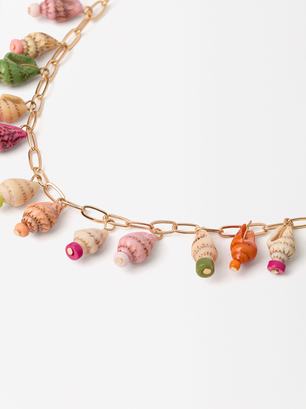 Mini Shell Necklace, Multicolor, hi-res