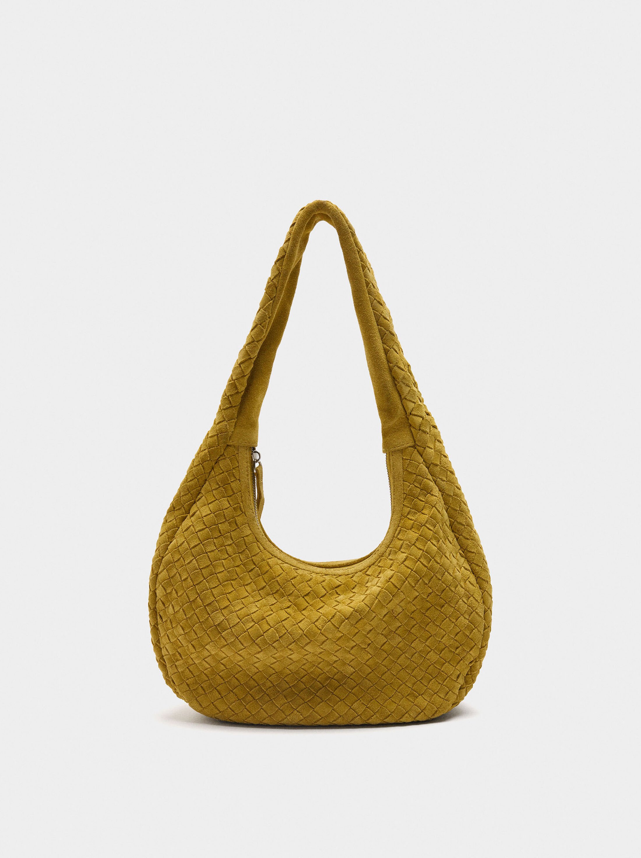 Hobo bag with braided leather image number 0.0
