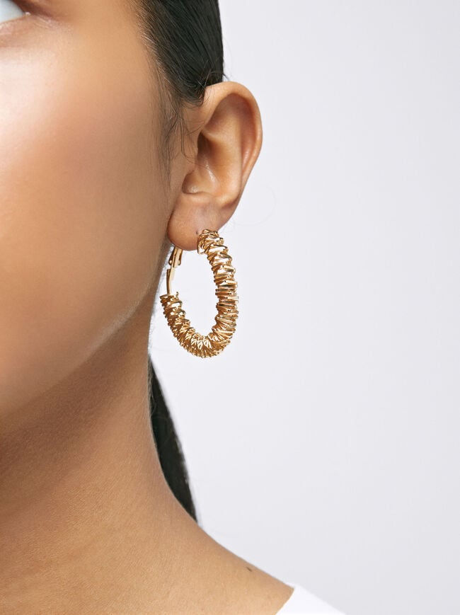 Golden Irregular Hoop Earrings
