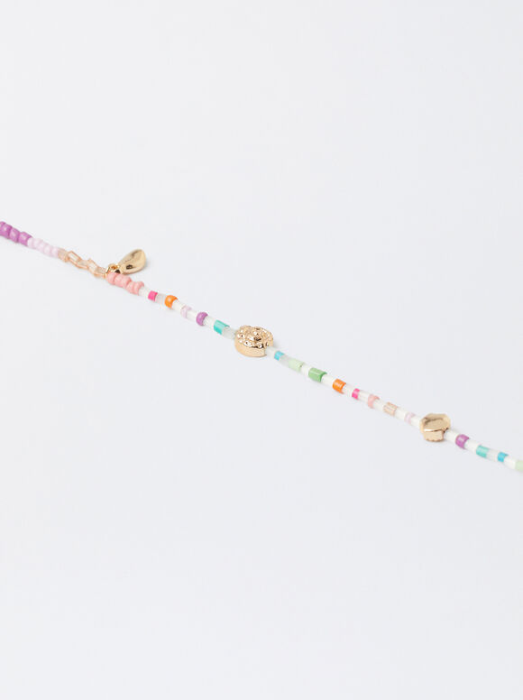 Anklet Multicoloured Bracelet With Beads, Multicolor, hi-res