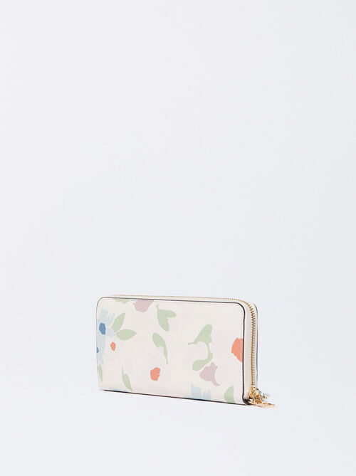 Floral Print Purse With Zip