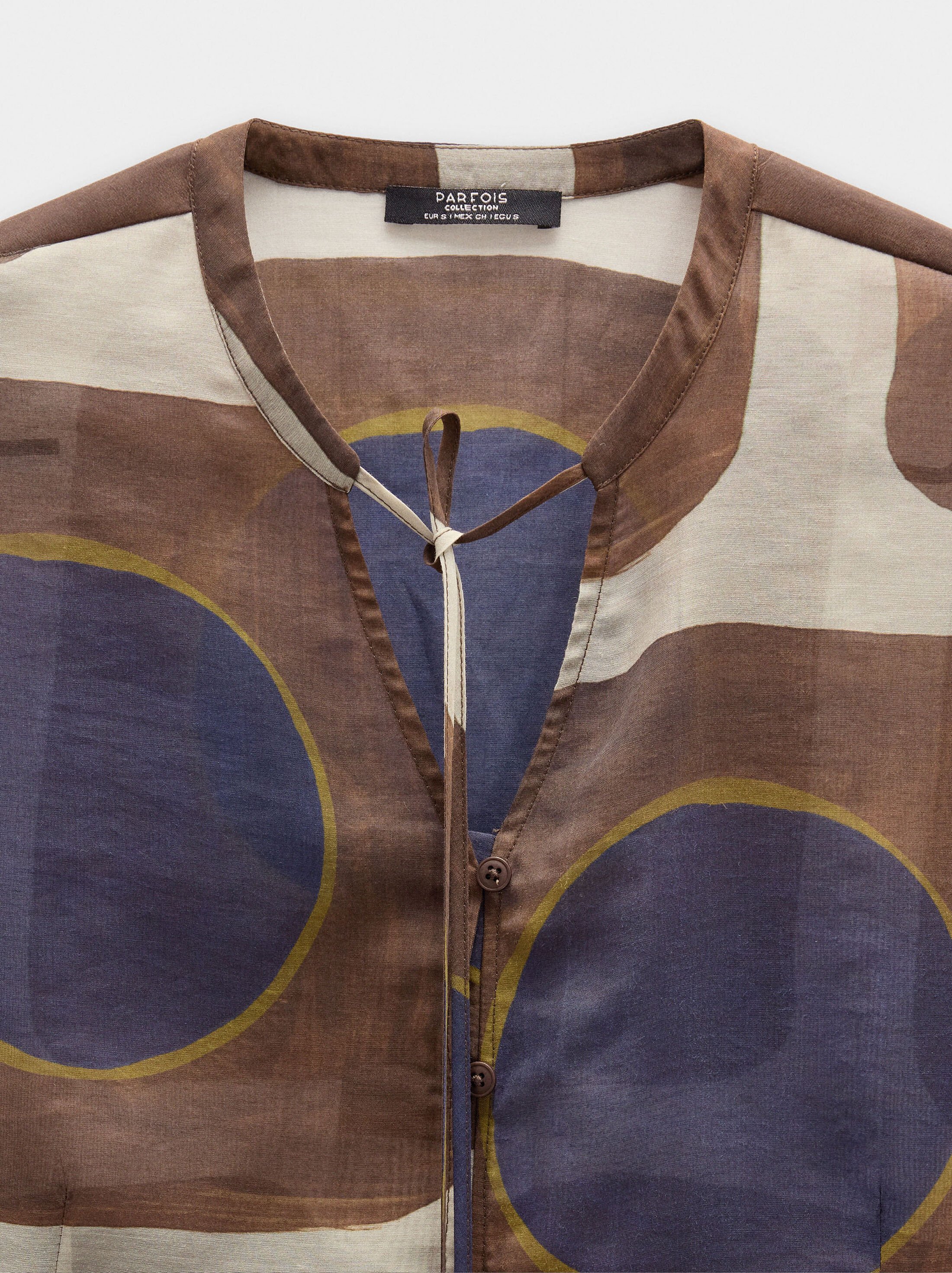 Blouse with semi-transparent print image number 5.0