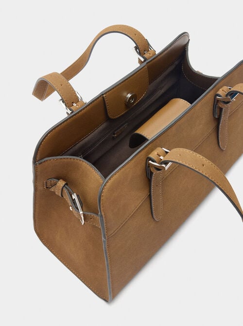 Tote bag with leather-effect