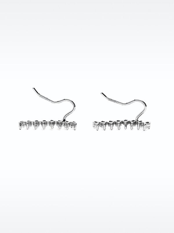 Leaf earrings with zirconia - sterling silver 925