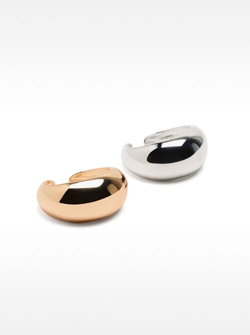 Set with bicolor earrings and rings