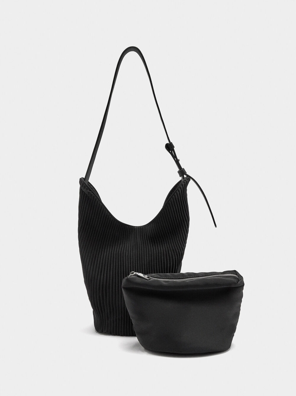 Schultertasche aus Nylon mit Innentasche