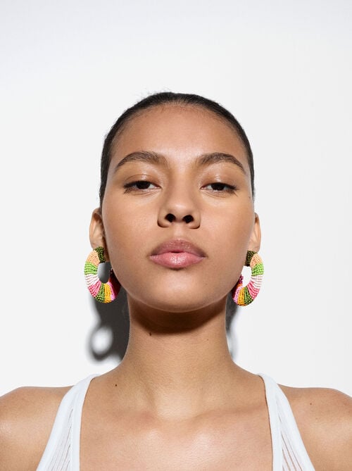 Multicolored Bead Earrings