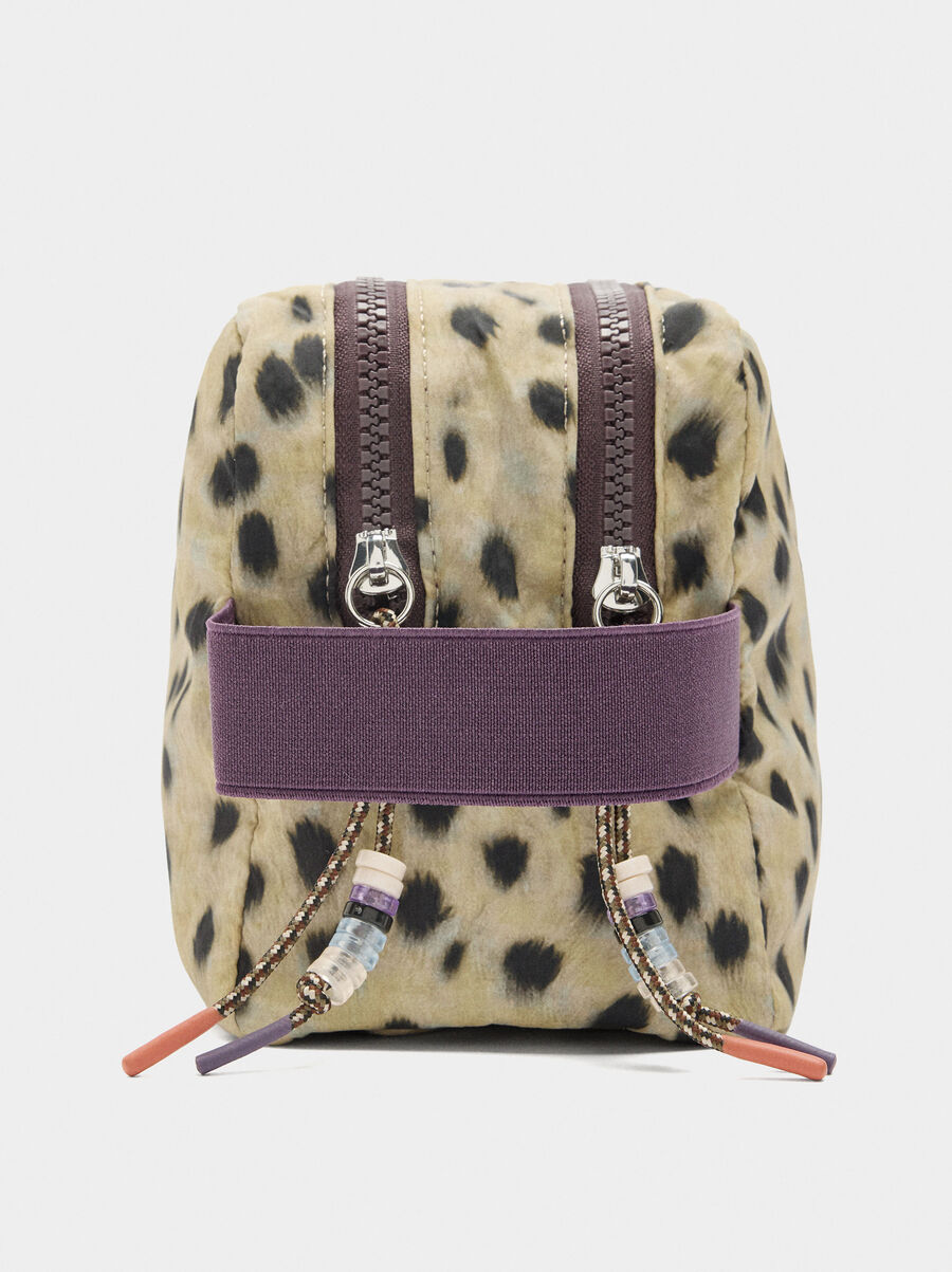 Printed nylon necessaire with animal print