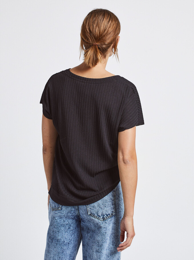 T-Shirt Made From Recycled Materials, Black, hi-res