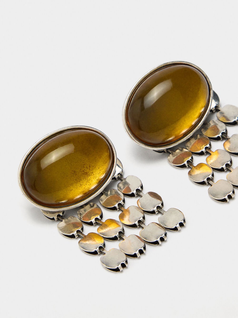 Long oval earrings