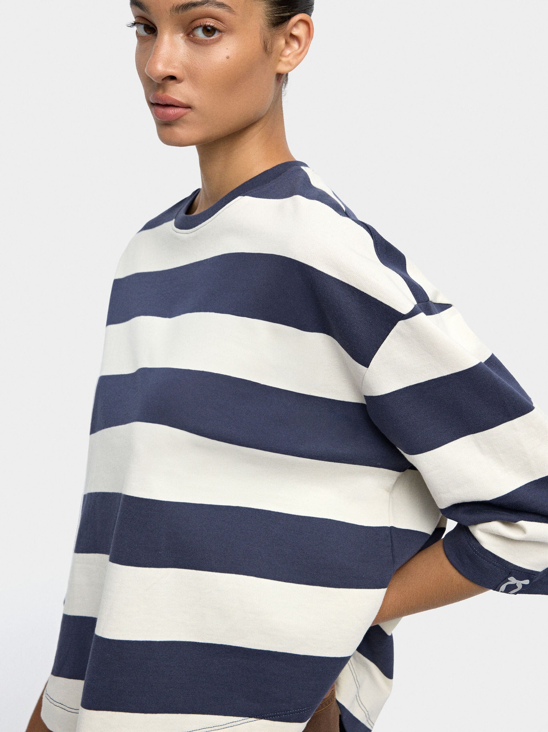 Striped T-shirt 100% cotton image number 1.0