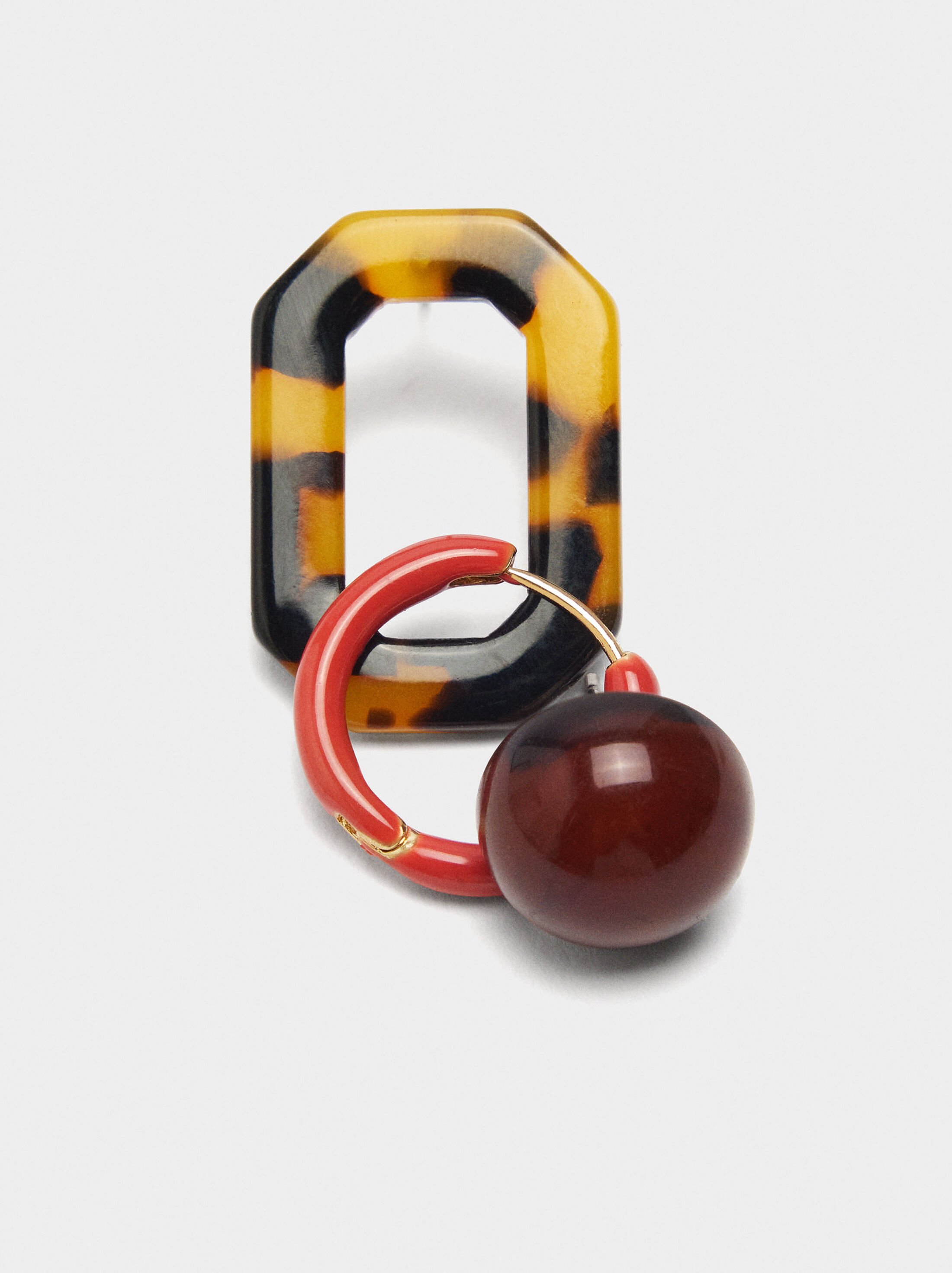Set of earrings tortoiseshell effect image number 2.0