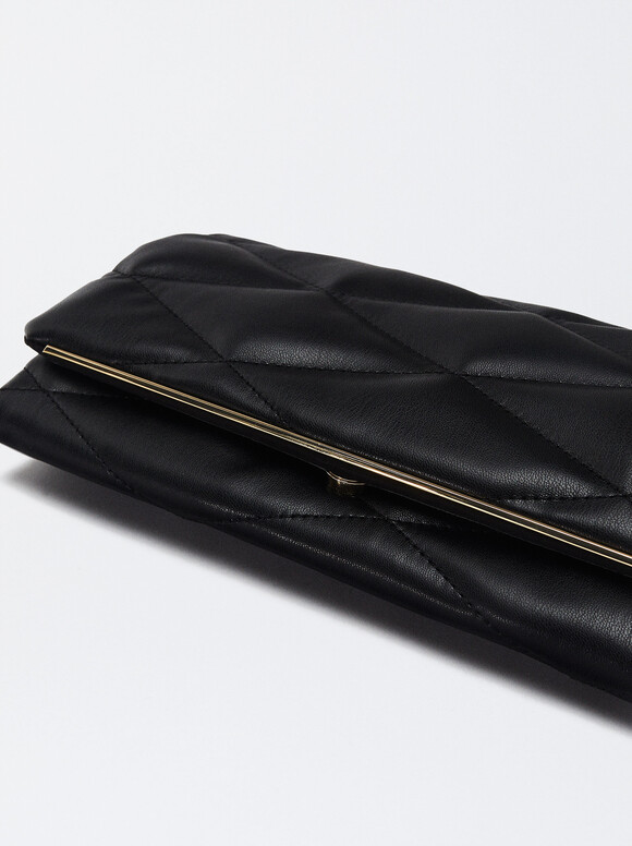 Padded Party Clutch, Black, hi-res