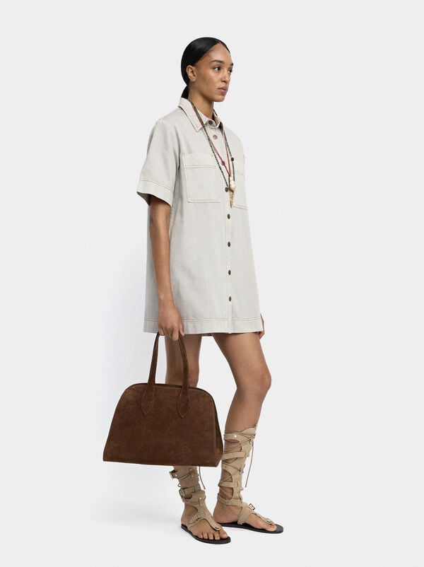 Denim dress with 100% cotton
