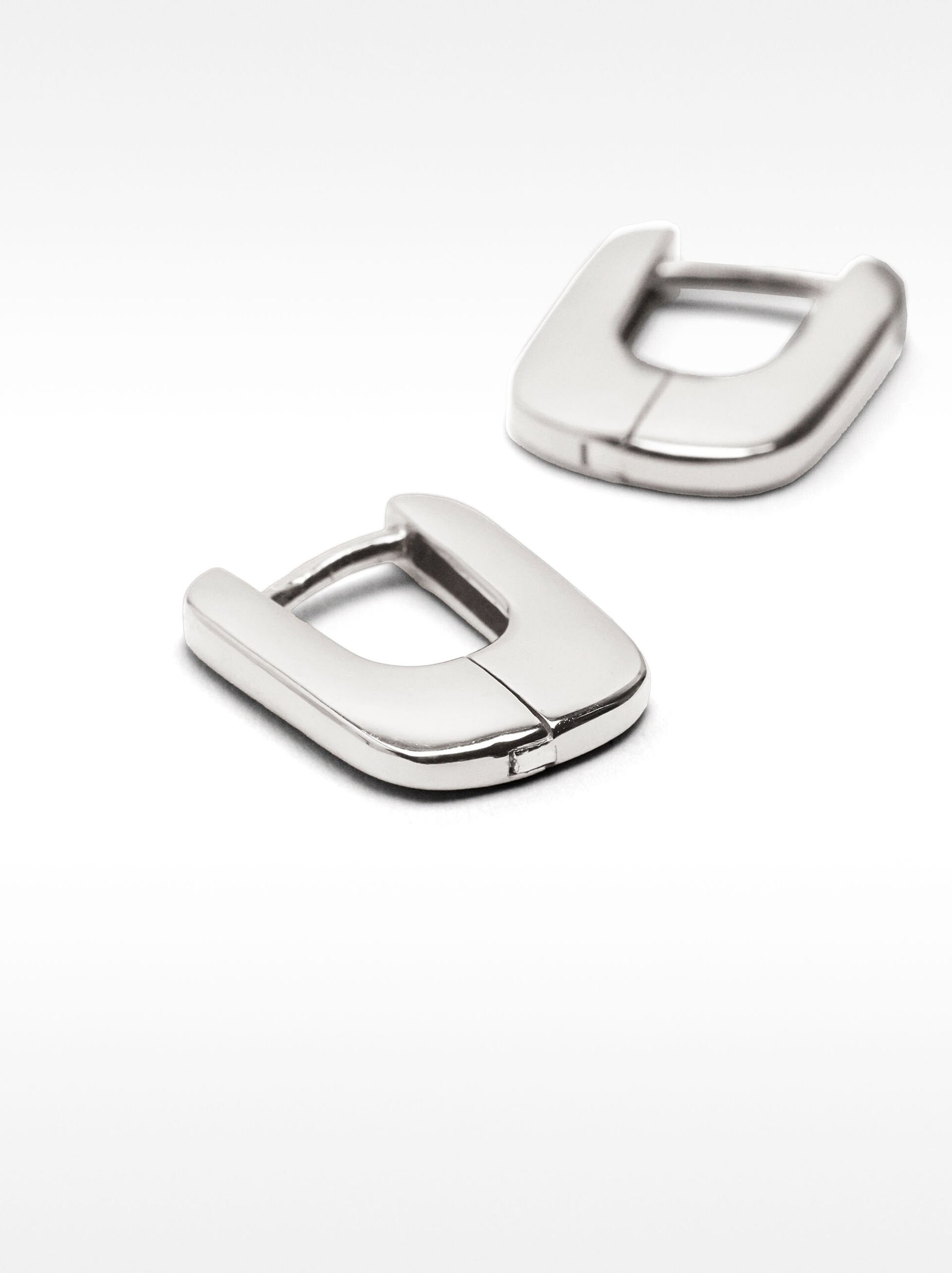 Short hoop earrings - 925 sterling silver image number 0.0