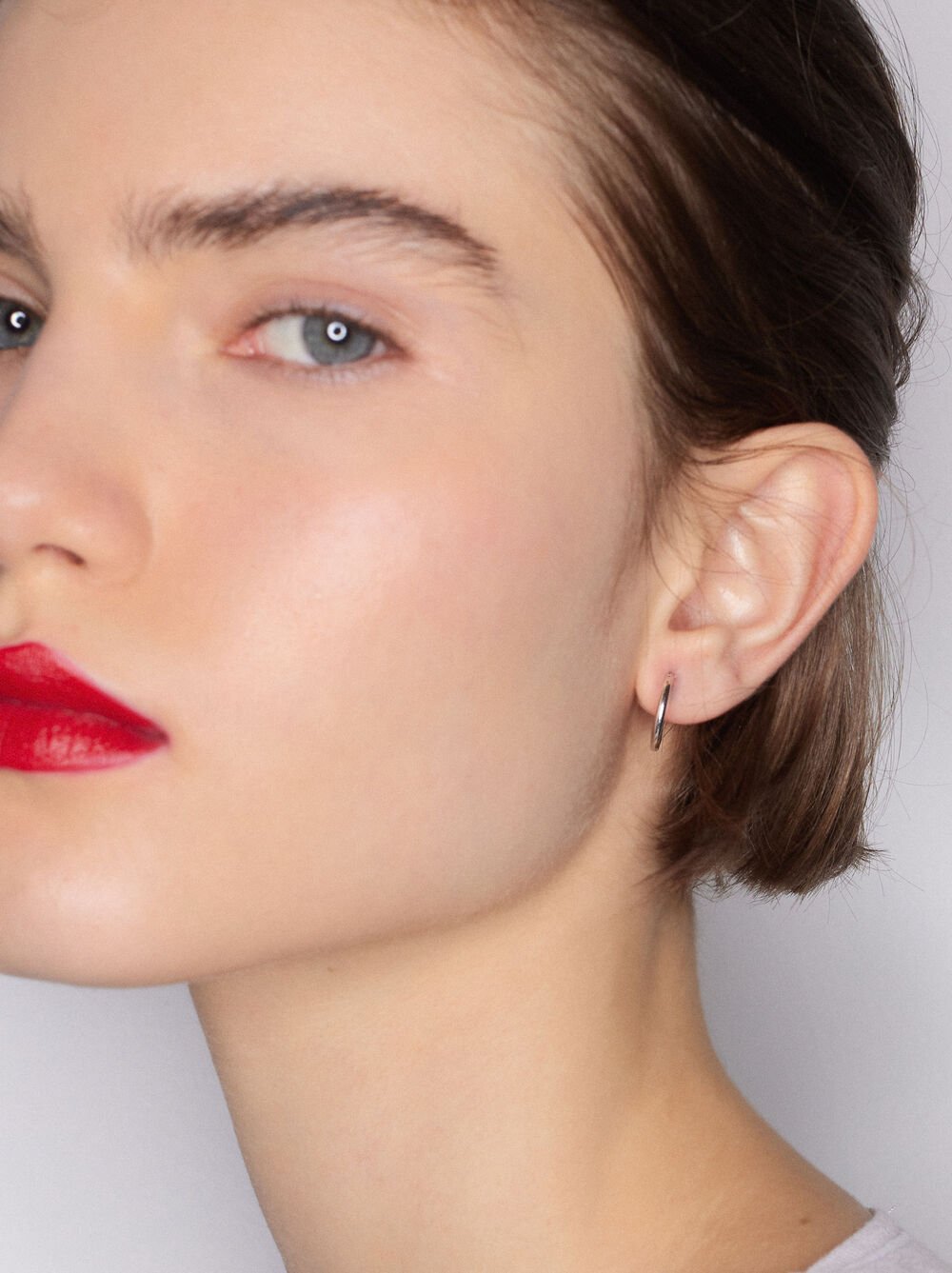 Short 925 silver hoop earrings