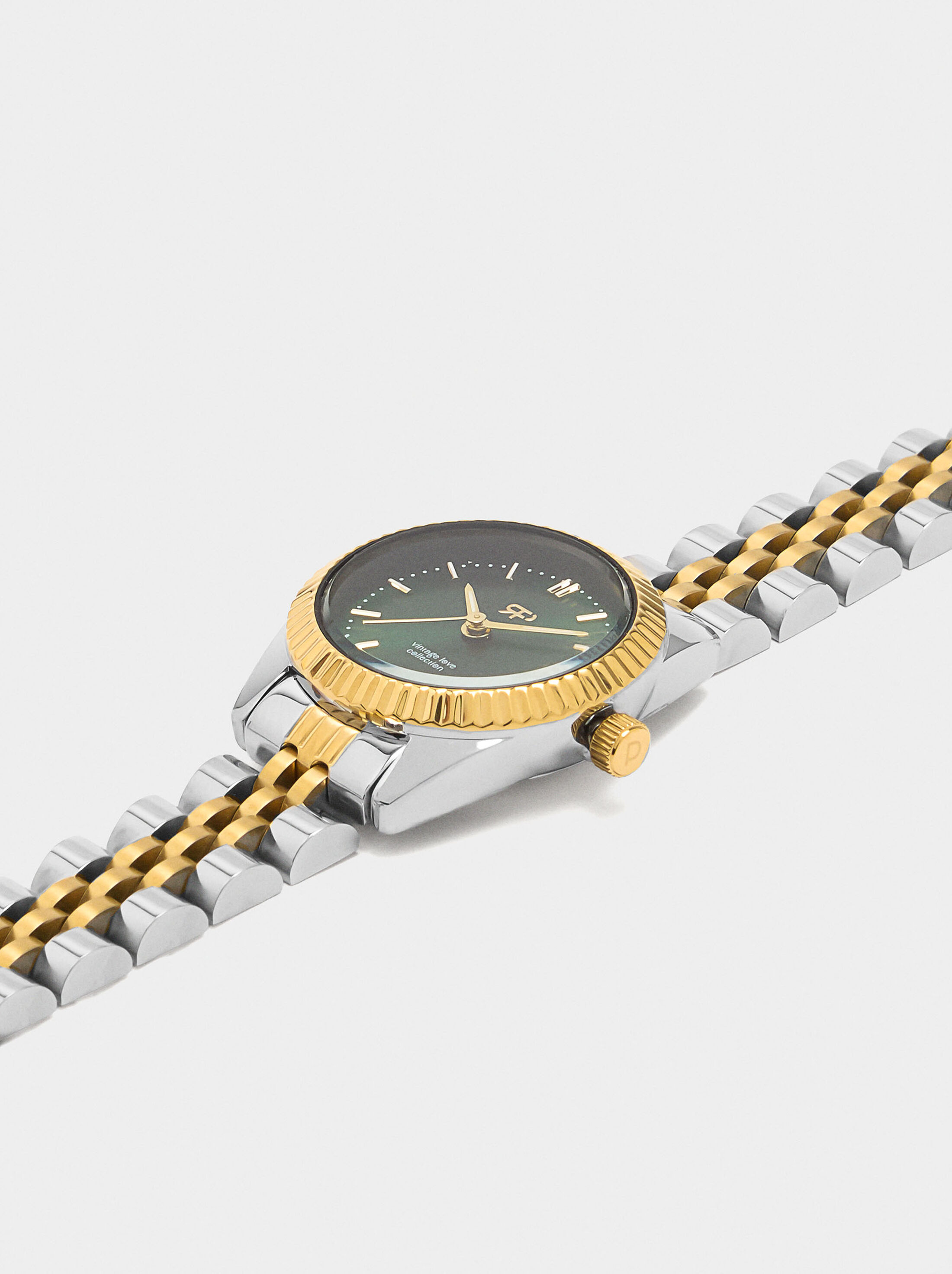Bicolor watch with stainless steel bracelet image number 2.0