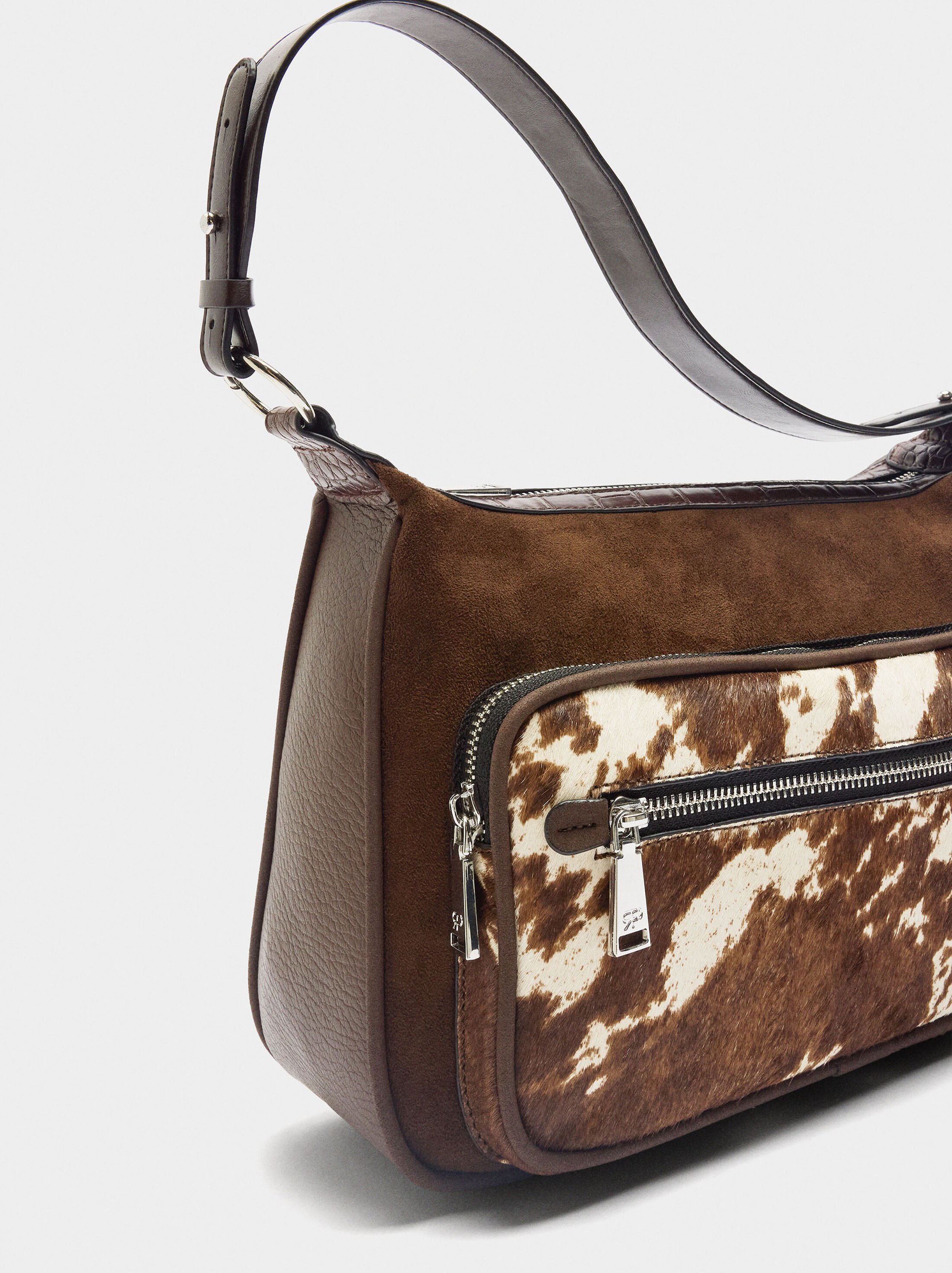 Crossbody bag with leather image number 2.0