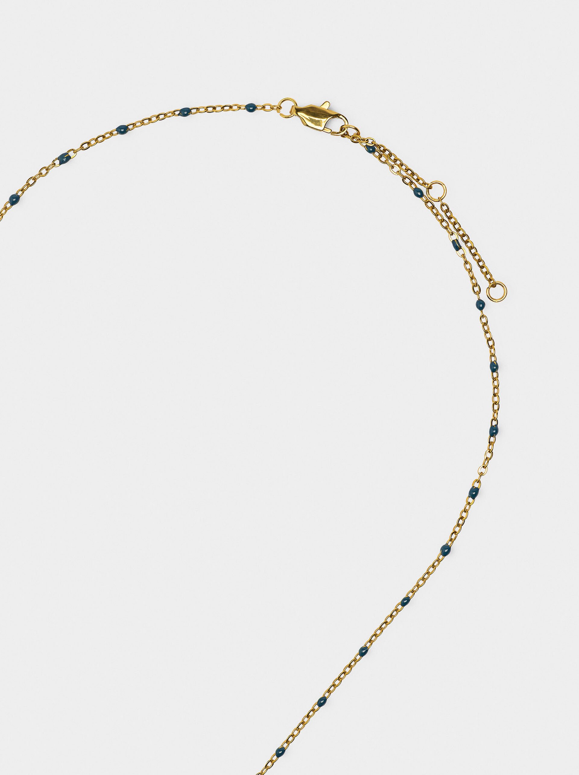 Collier long avec émail - acier inoxydable image number 2.0