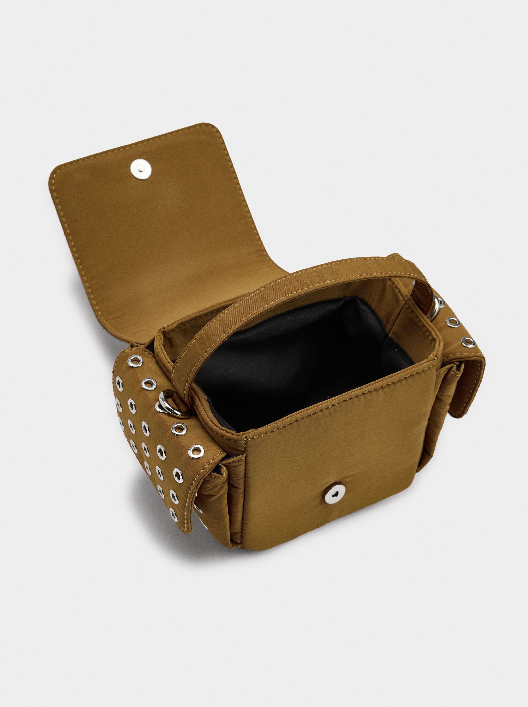 Nylon crossbody bag with studs image number 3.0