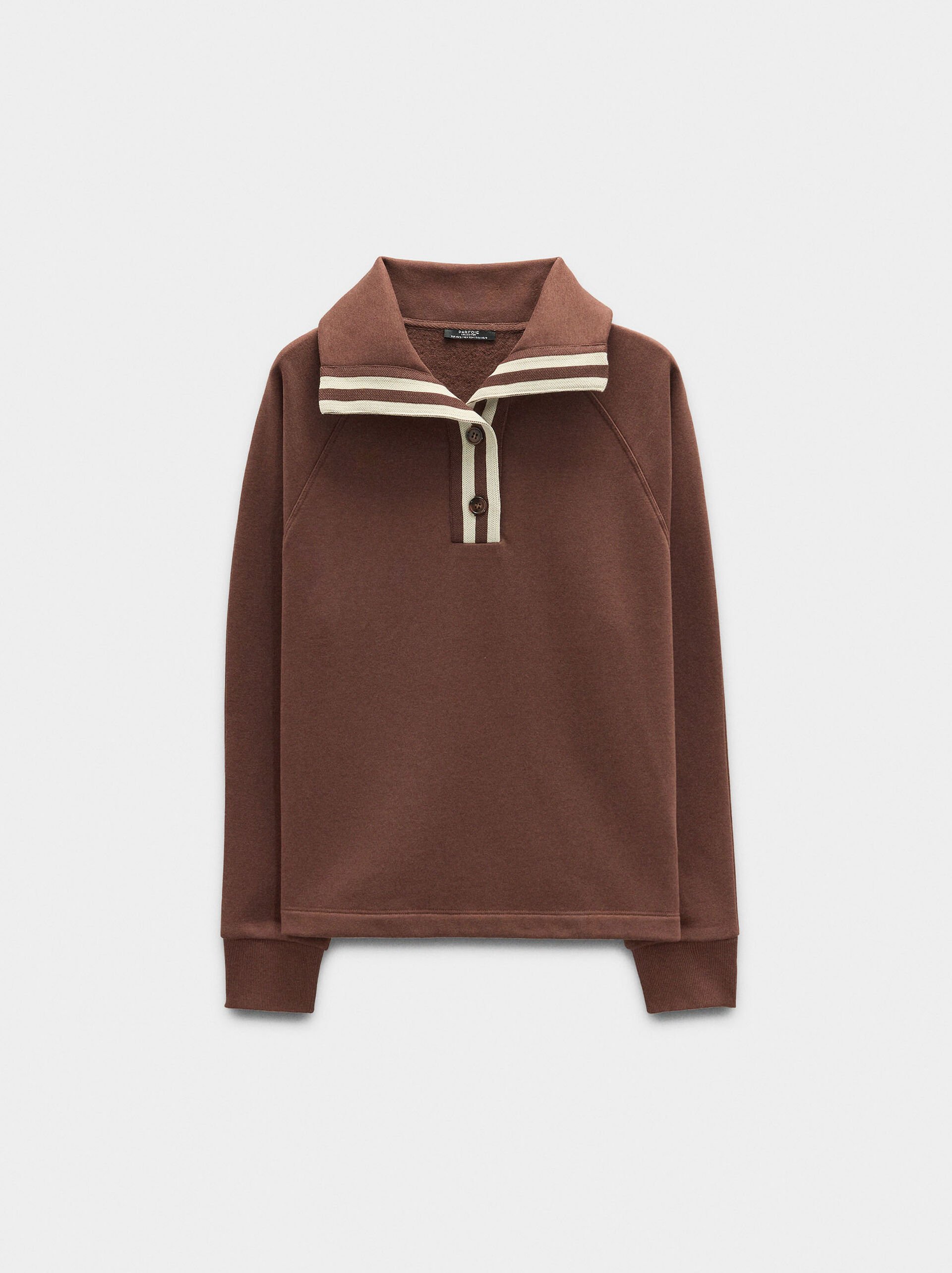 Sweatshirt col polo en rayures image number 4.0