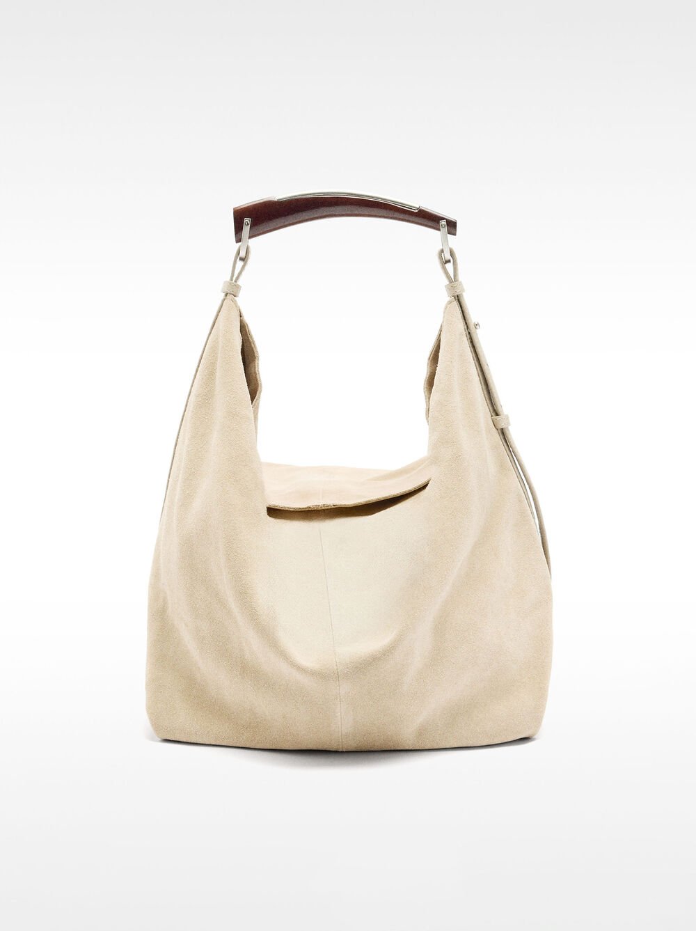 Suede leather shoulder bag