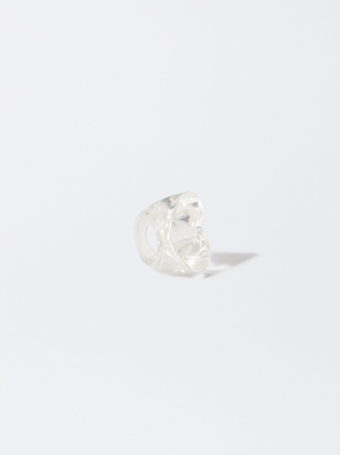 Online Exclusive - Heart Ring In Resin, White, hi-res