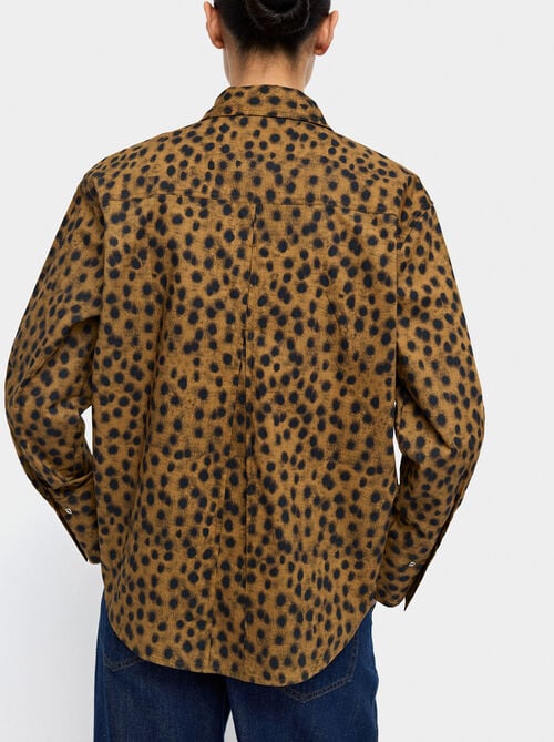 Camisa de estampado animal 100% algodón