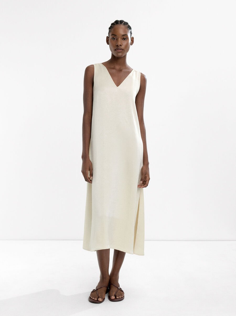 Wrinkled effect midi dress