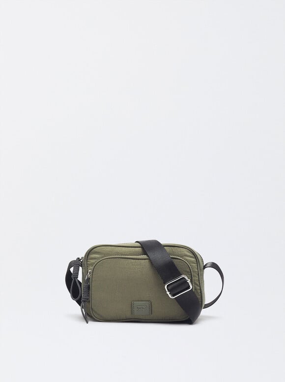 Nylon Crossbody Bag, Khaki, hi-res