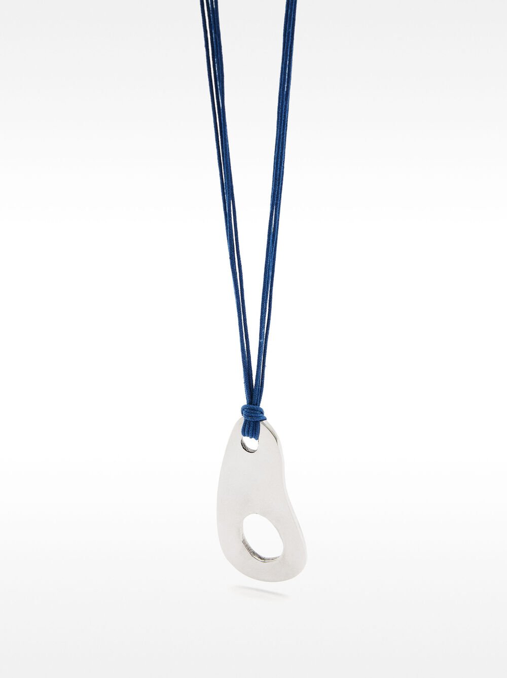 Necklace with pierced pendant cord