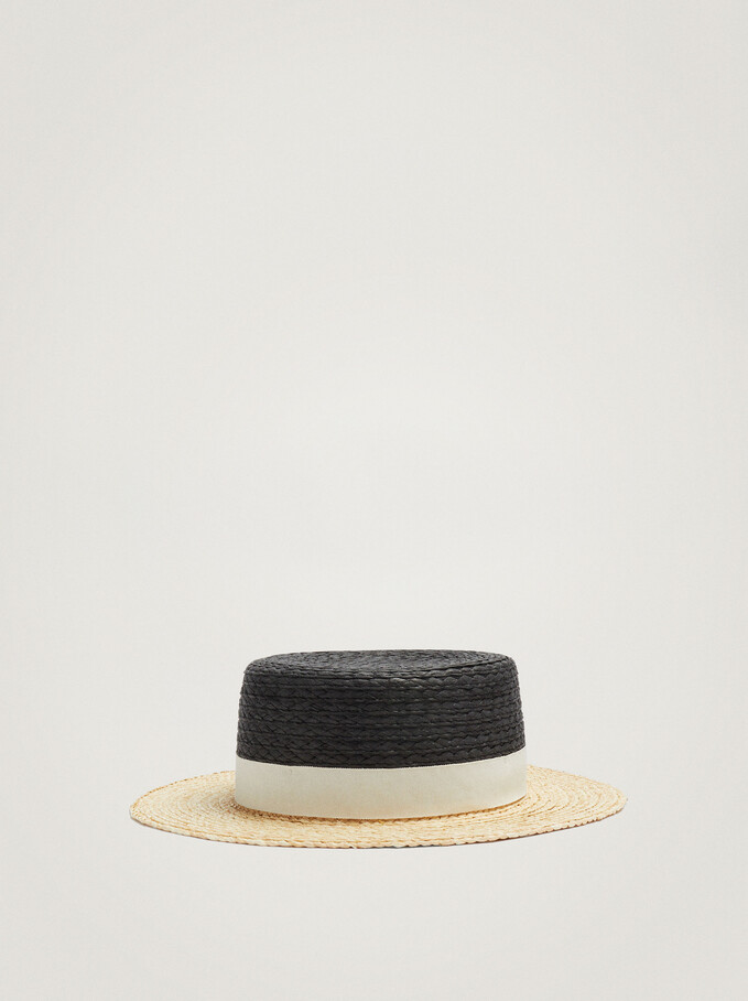 Braided Hat, Black, hi-res